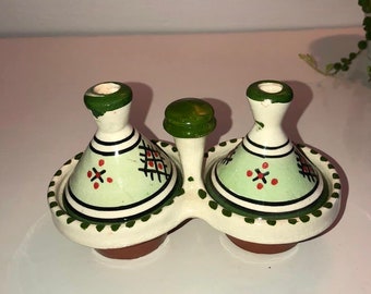 Small Moroccan Tagine, spices salt pepper storage, deco Kitchen ,Mini Tajine, Spice Holder, Salt Pepper Shakers,Vintage Tagine, tagine pot
