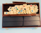 Vintage Hoyle Rummy Game in Leatherette Travel Case, vintage rummy game, antique Hoyle game, collectible board game, vintage game