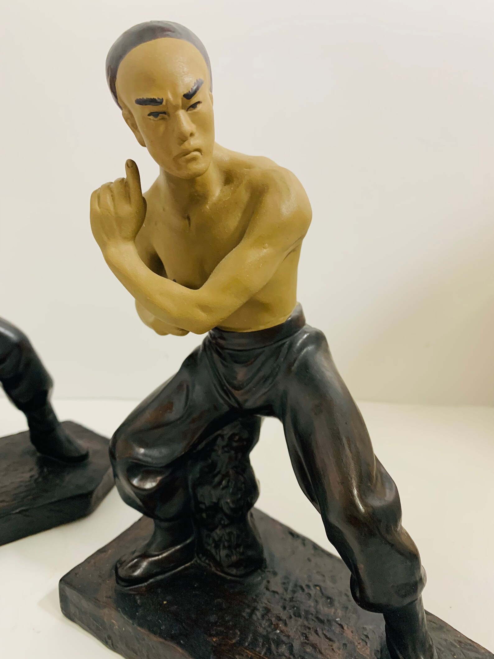 Set of 2 Shaolin monk Kung Fu Figurine Martial Arts figurine Etsy