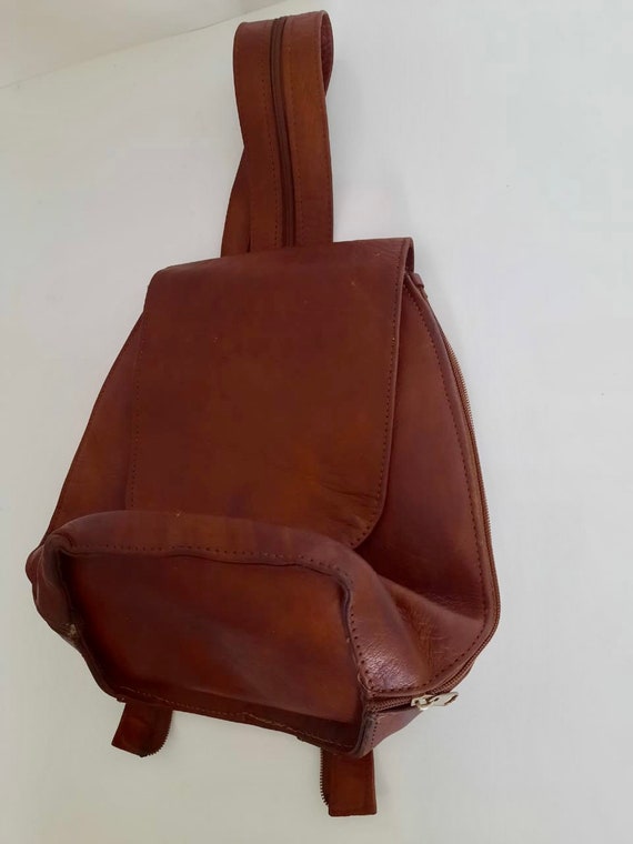 Vintage leather bag ,brown Leather bag Italian le