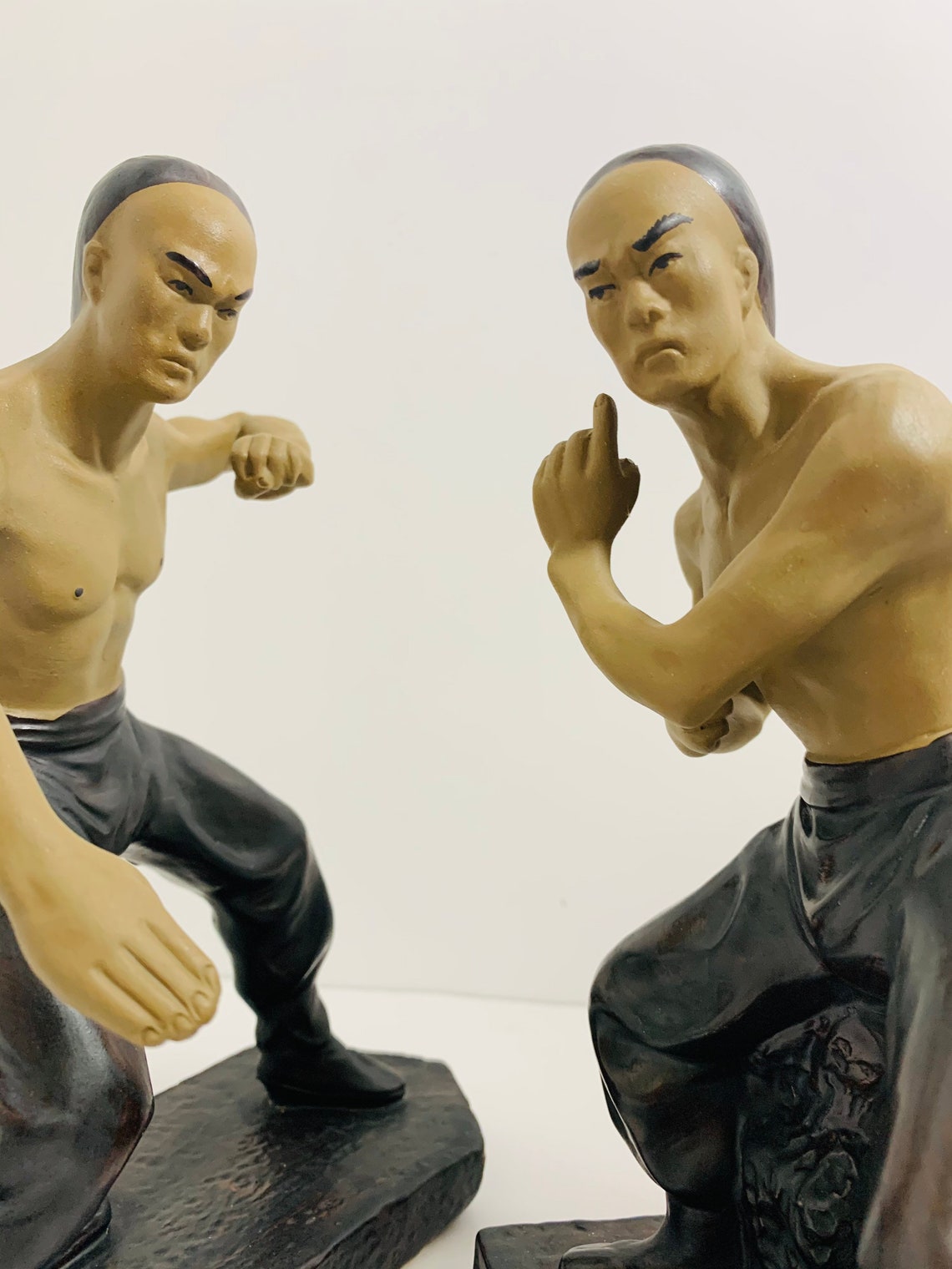 Set of 2 Shaolin monk Kung Fu Figurine Martial Arts figurine Etsy