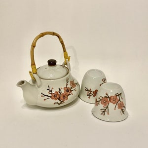 Sandstone tea service, teapot set, Vintage tea set, farmhouse kitchen ,vintage cup, Farmhouse deco, Vintage teapot set, Japanese teapot