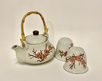 Sandstone tea service, teapot set, Vintage tea set, farmhouse kitchen ,vintage cup, Farmhouse deco, Vintage teapot set, Japanese teapot