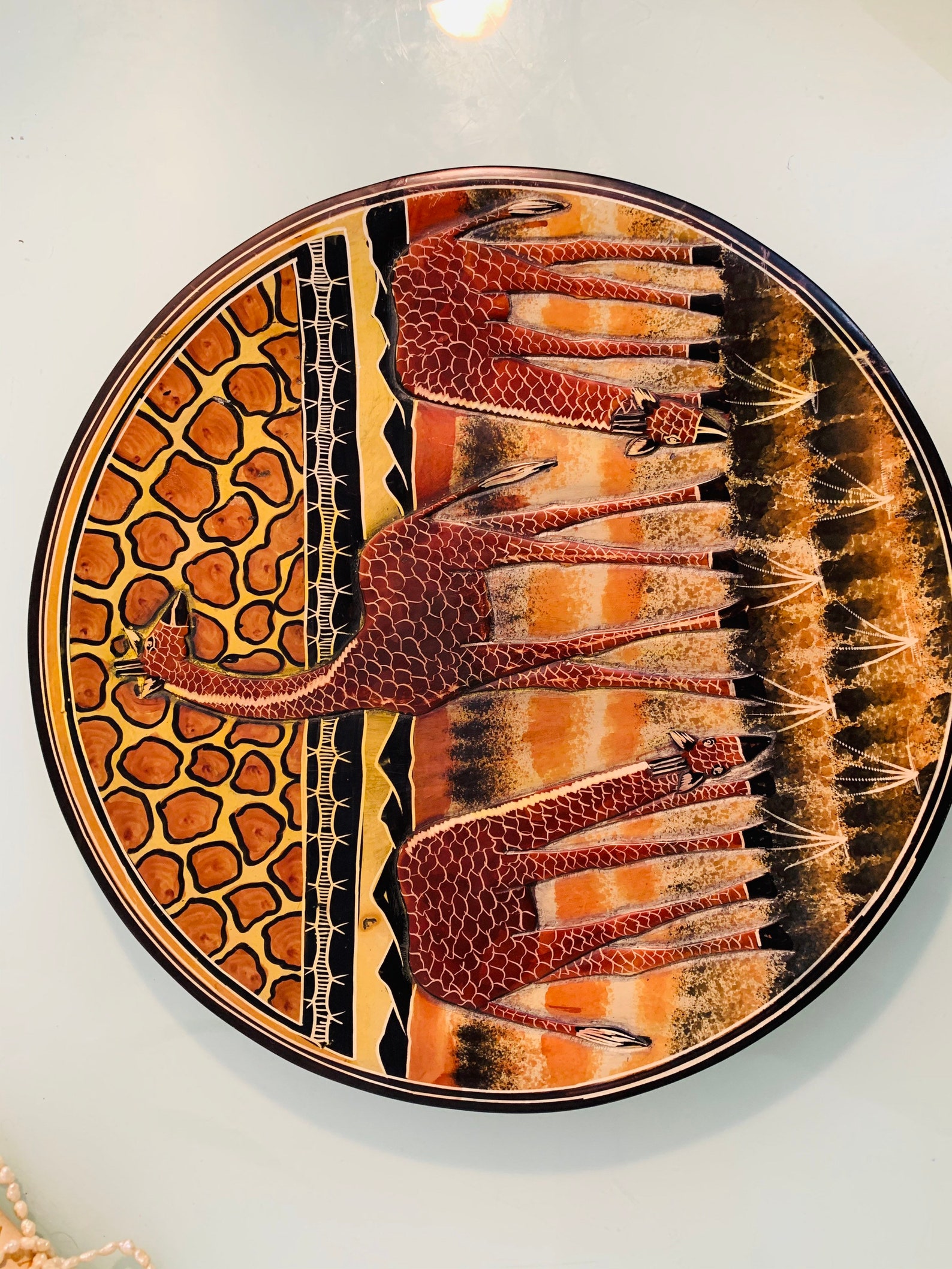 Stunning African Plaque Kenyan Soapstone Art Ceramic Plate Etsy