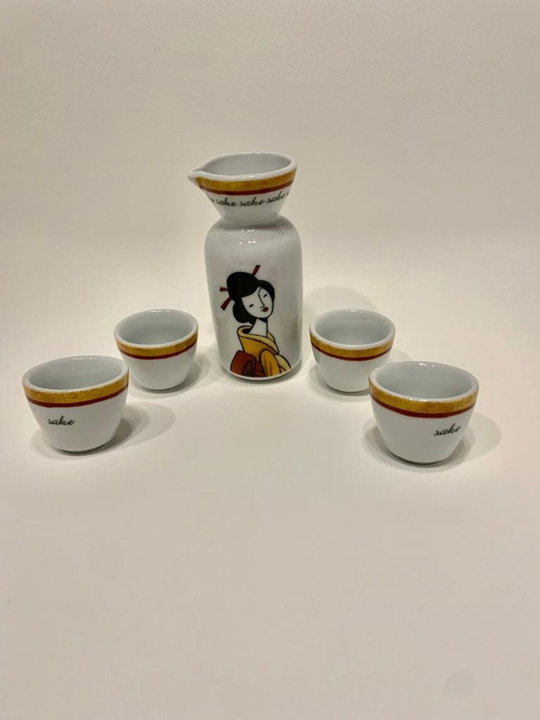 Japanese Sake Set,vintage Set , Vintage Home Deco, Vintage Sake