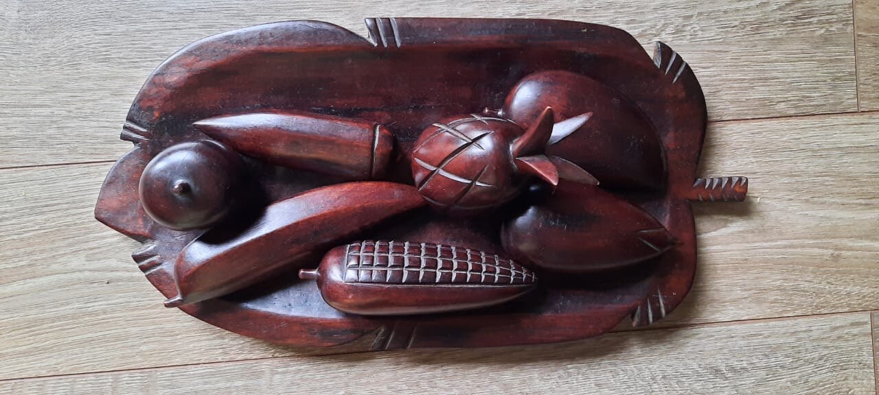 Conjunto de frutas de madera vintage deco de madera de ébano | Etsy