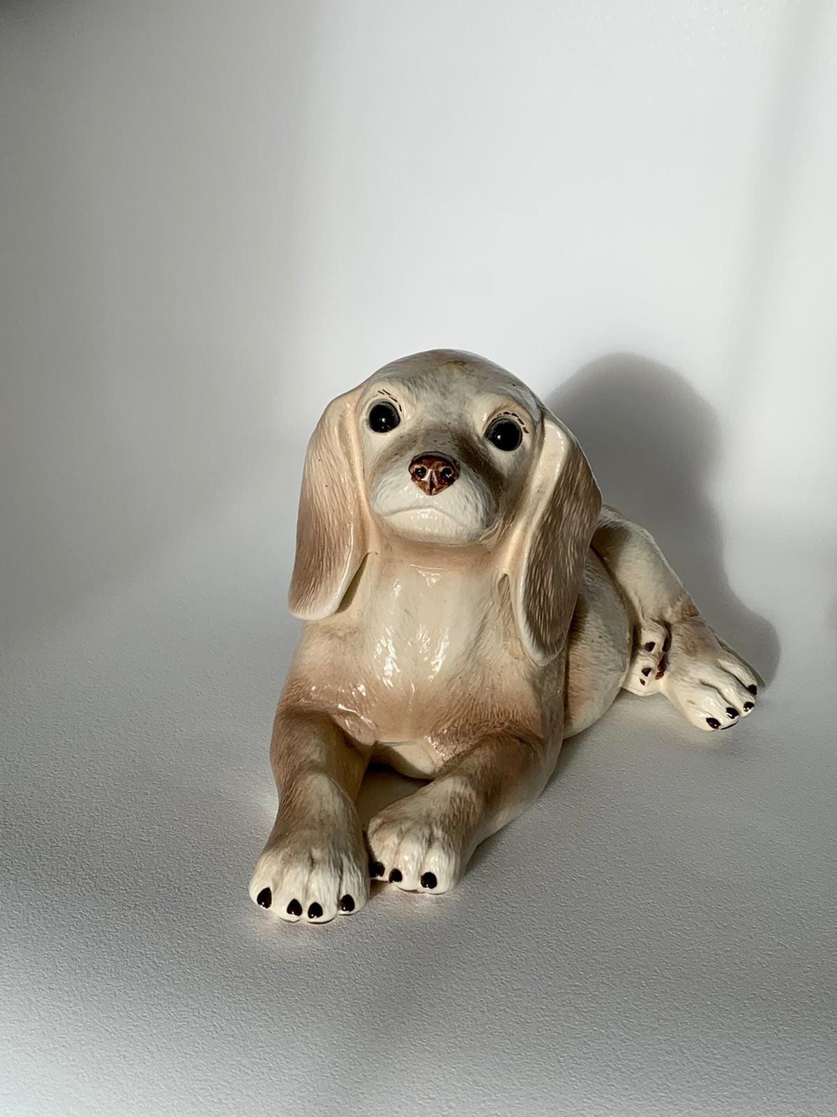 Vintage ceramic dog dog figurine ceramic art pink dog Etsy