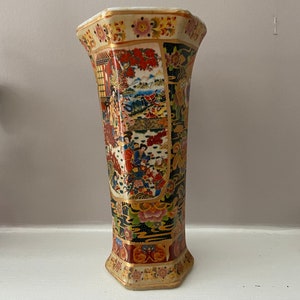 Vintage Vase,  japanese vase,  floral porcelain vase, hand painted porcelain, vintage Asian vase, Vintage deco, Home deco, plant storage,