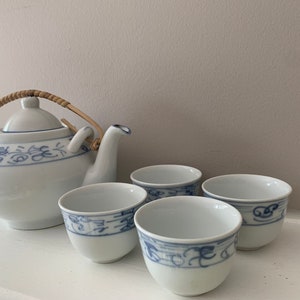 Vintage tea service, teapot set, Vintage tea set, farmhouse kitchen ,vintage cup, Farmhouse deco, Vintage teapot set, Asian teapot, Home dep
