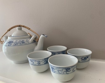 Vintage tea service, teapot set, Vintage tea set, farmhouse kitchen ,vintage cup, Farmhouse deco, Vintage teapot set, Asian teapot, Home dep