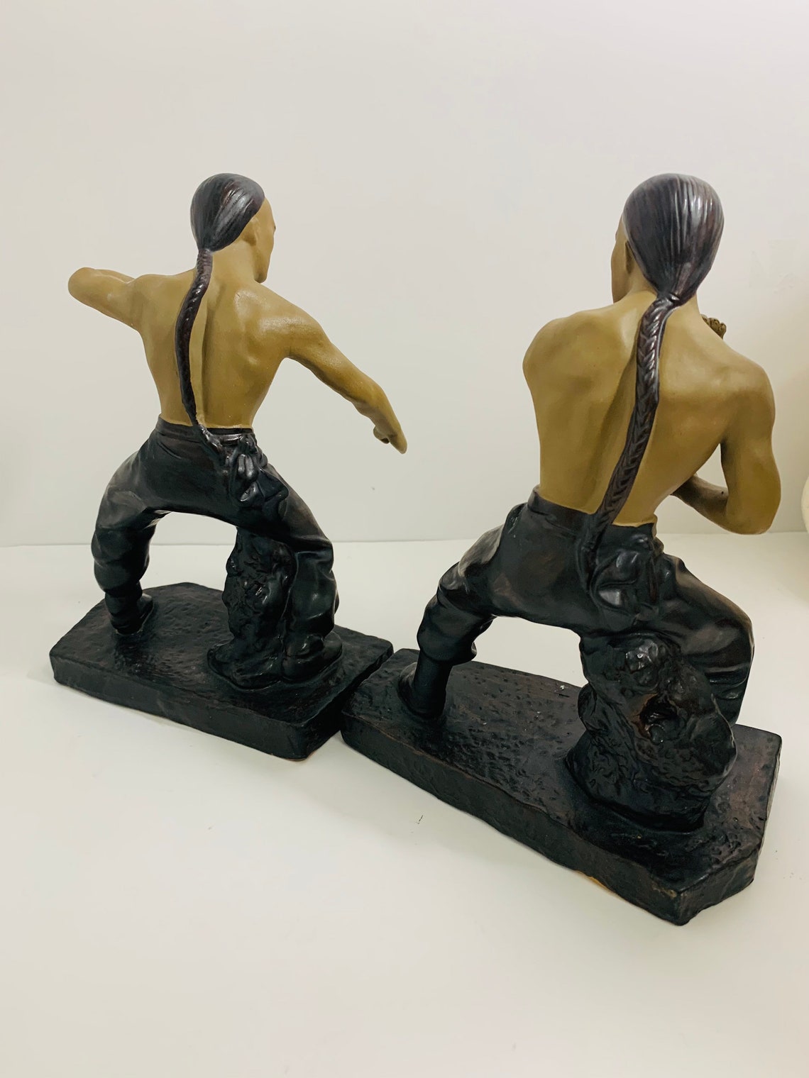 Set of 2 Shaolin monk Kung Fu Figurine Martial Arts figurine Etsy