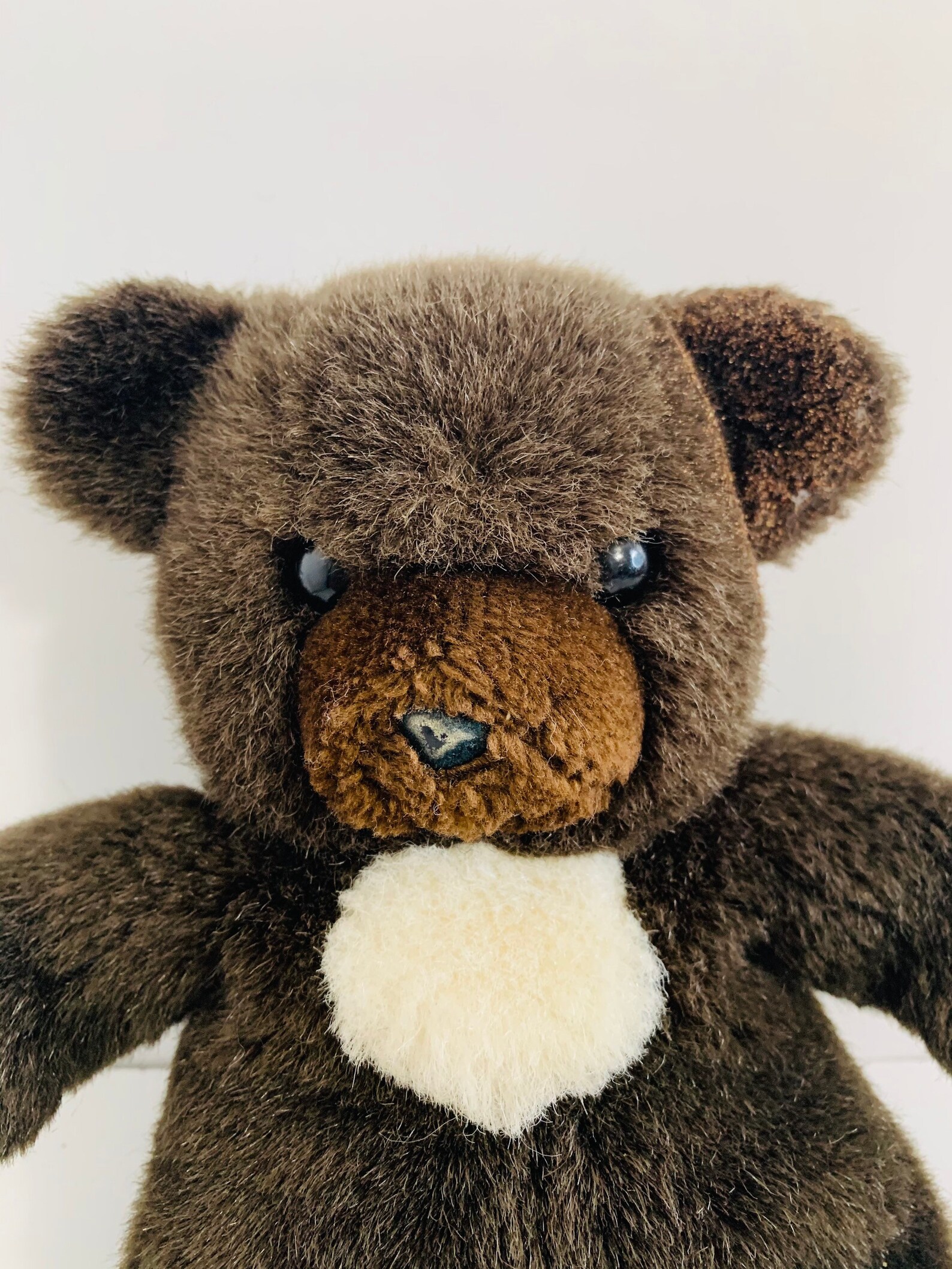 Vintage Gund 10 Dark Brown Teddy Bear Peluche White Chest Etsy
