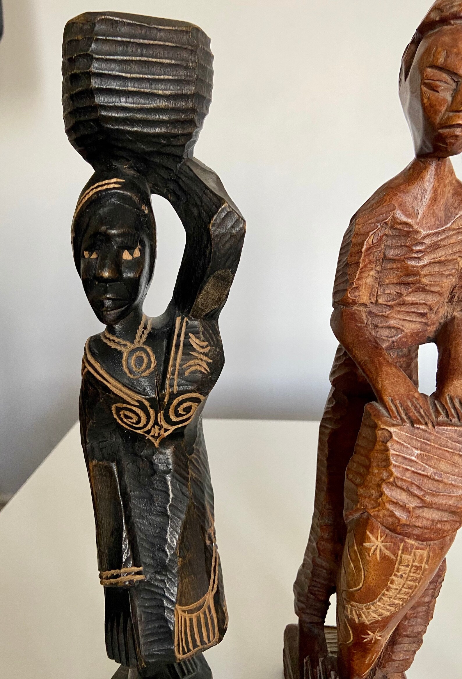 Vintage African Women Statues African Wooden Statues Vintage Etsy