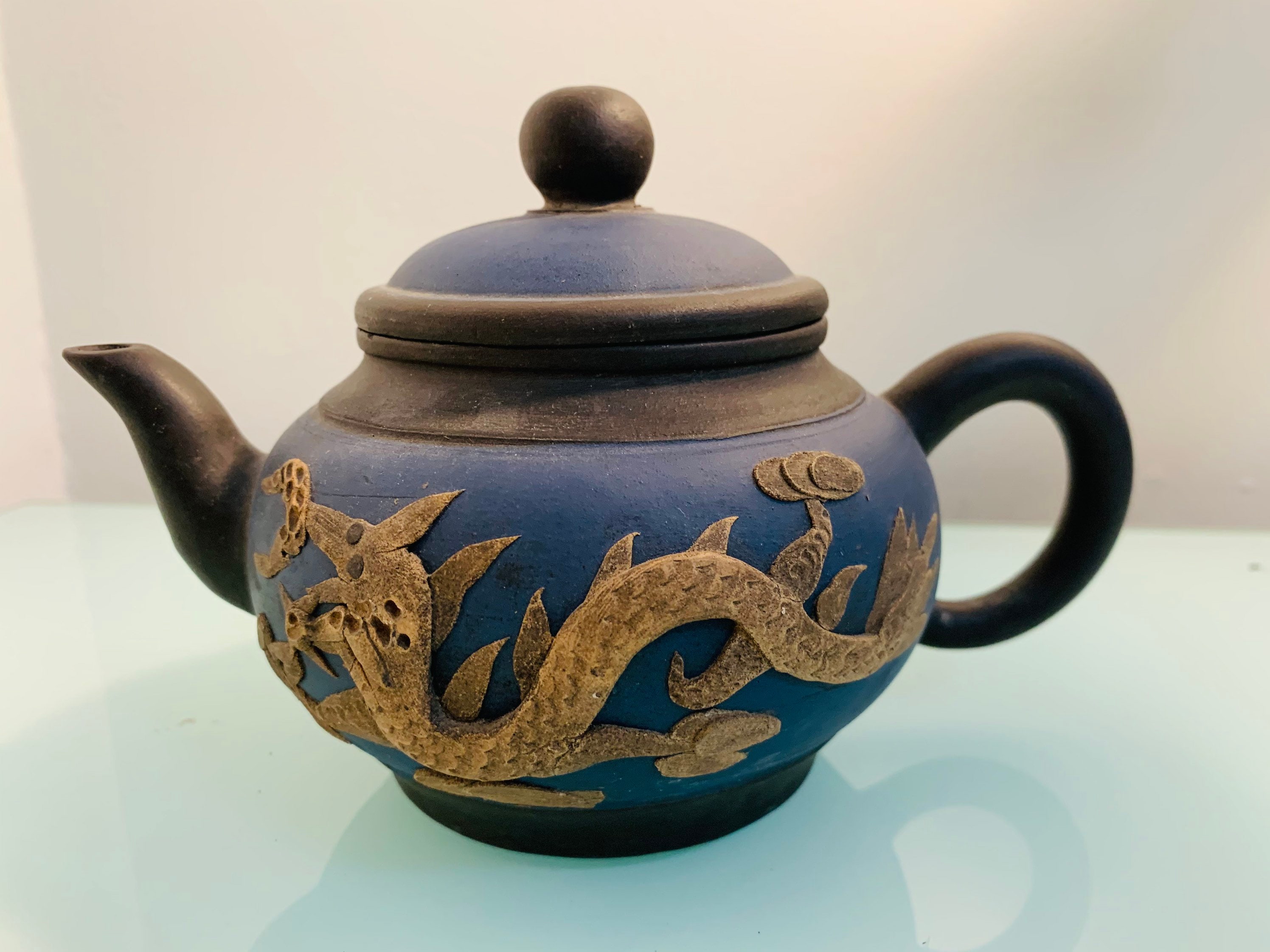 Vintage Chinese Yixing Zisha Pottery Teapot Dragon and Phoenix Etsy