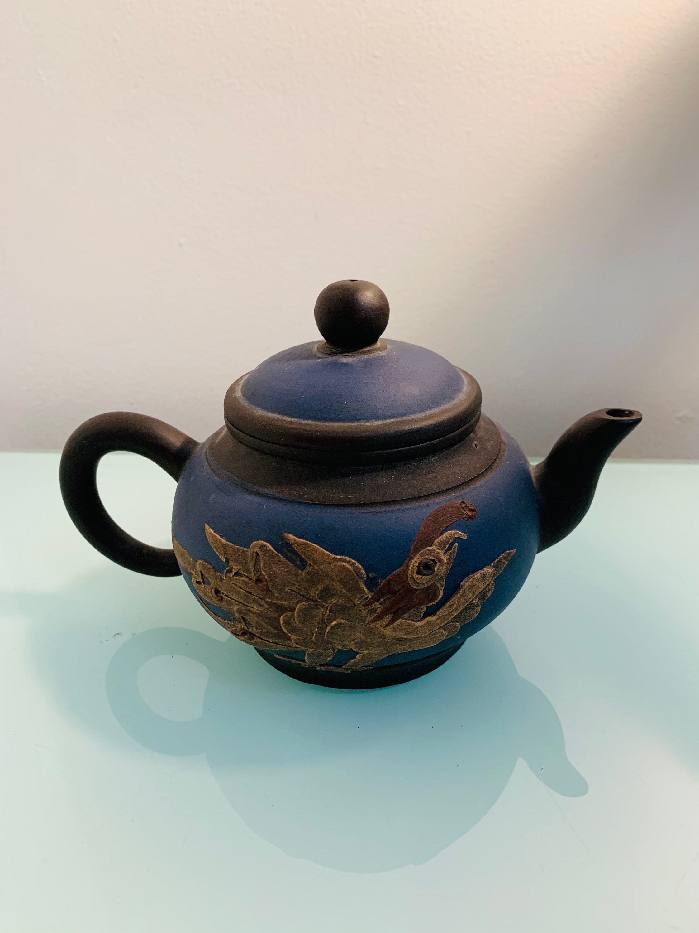 Vintage Chinese Yixing Zisha Pottery Teapot Dragon and Phoenix Etsy