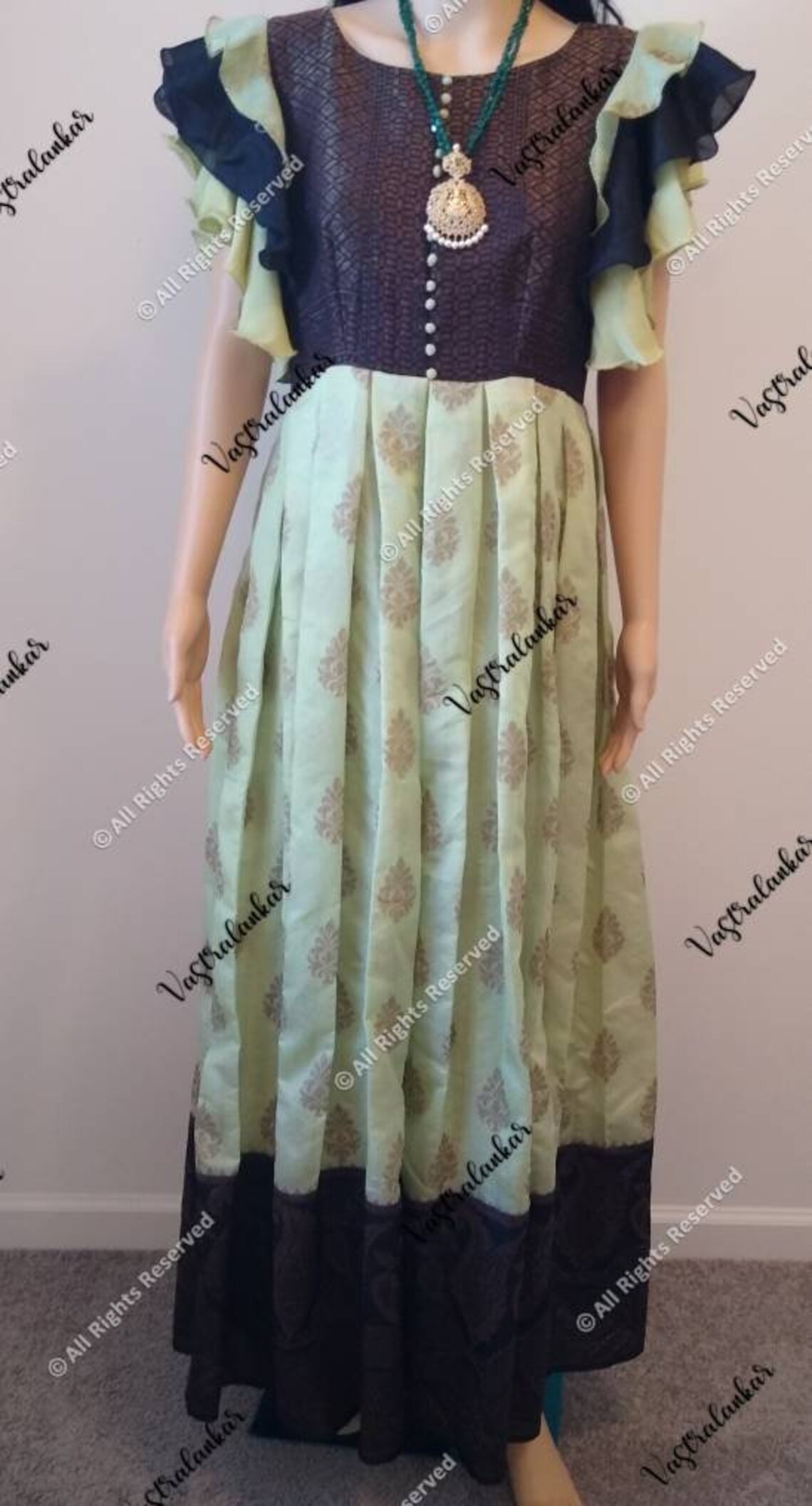 long frock with ruffle hands