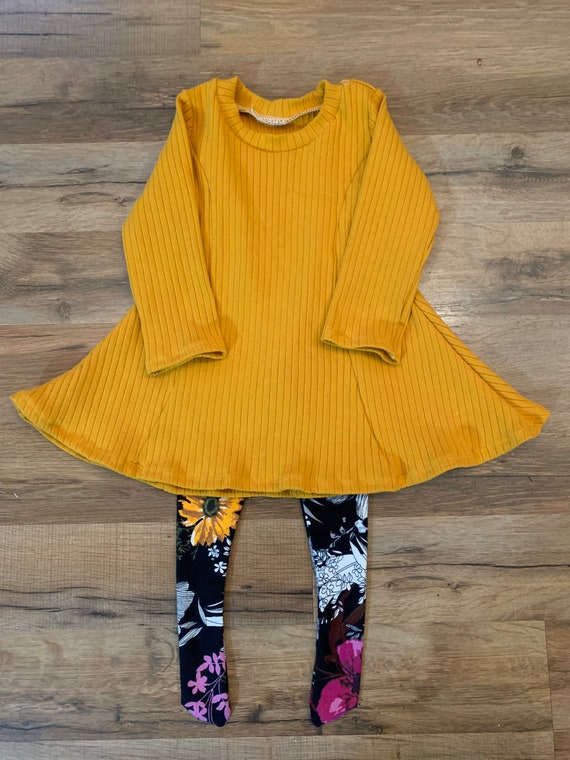 Handmade Baby Girl Dress and Footed Tights Etsy Canada
