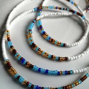 SKY BLUE & GOLD waist beads – The Afrophile