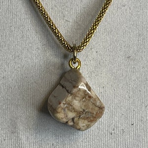 Unique White Petrified Wood from Africa&#39;s Active Volcano, Mt Cameroon. An Elegant Million year old Pendant set on a 14k, 17&quot; Necklace. Gift?