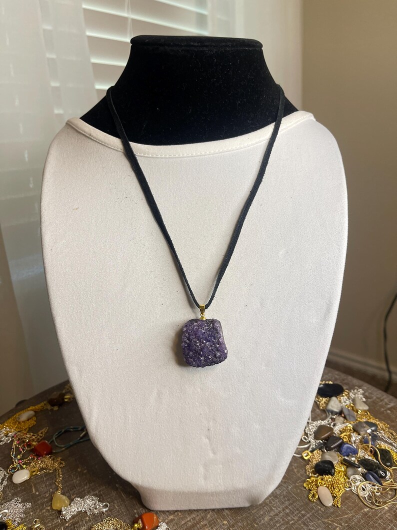 Absolute Beauty. This Druzy Amethyst Geode Presents a Very Nice Pendant