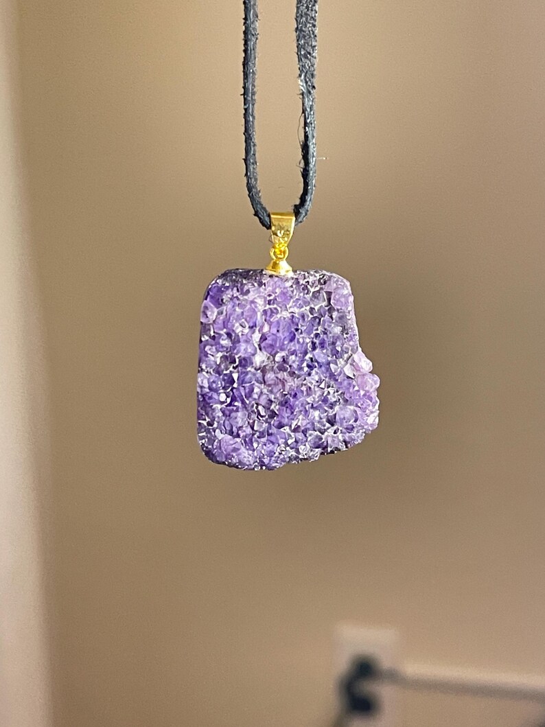 Absolute Beauty. This Druzy Amethyst Geode Presents a Very Nice Pendant