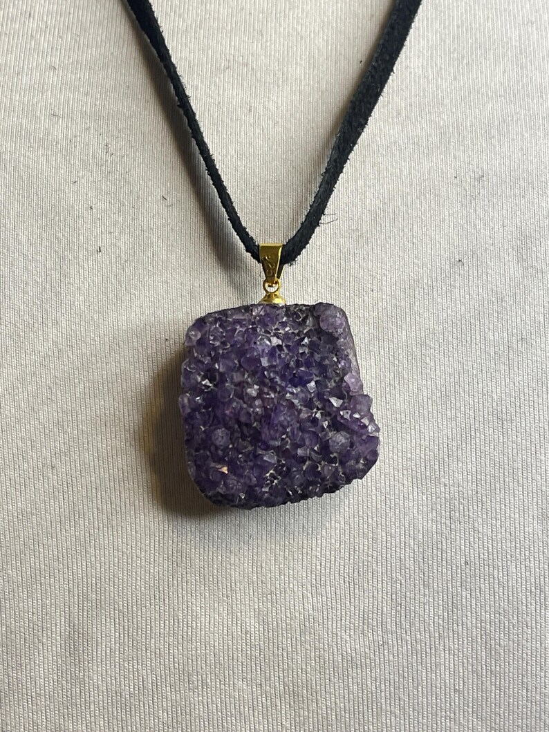 Absolute Beauty. This Druzy Amethyst Geode Presents a Very Nice Pendant