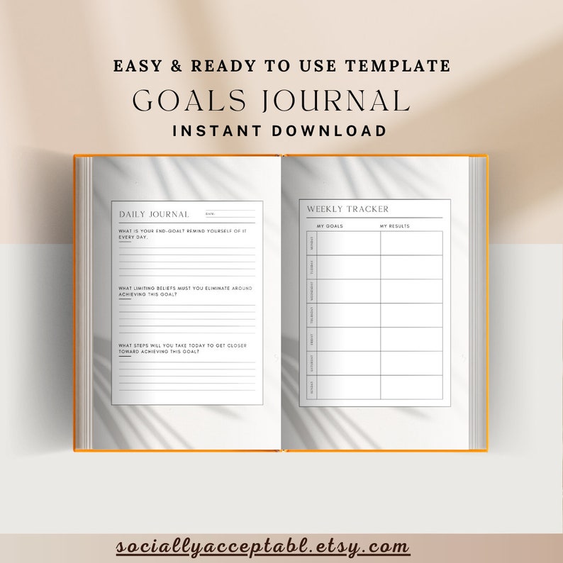 Editable Goal Planner Bundle, 2024 Goal Tracker Printable, Goal Setting