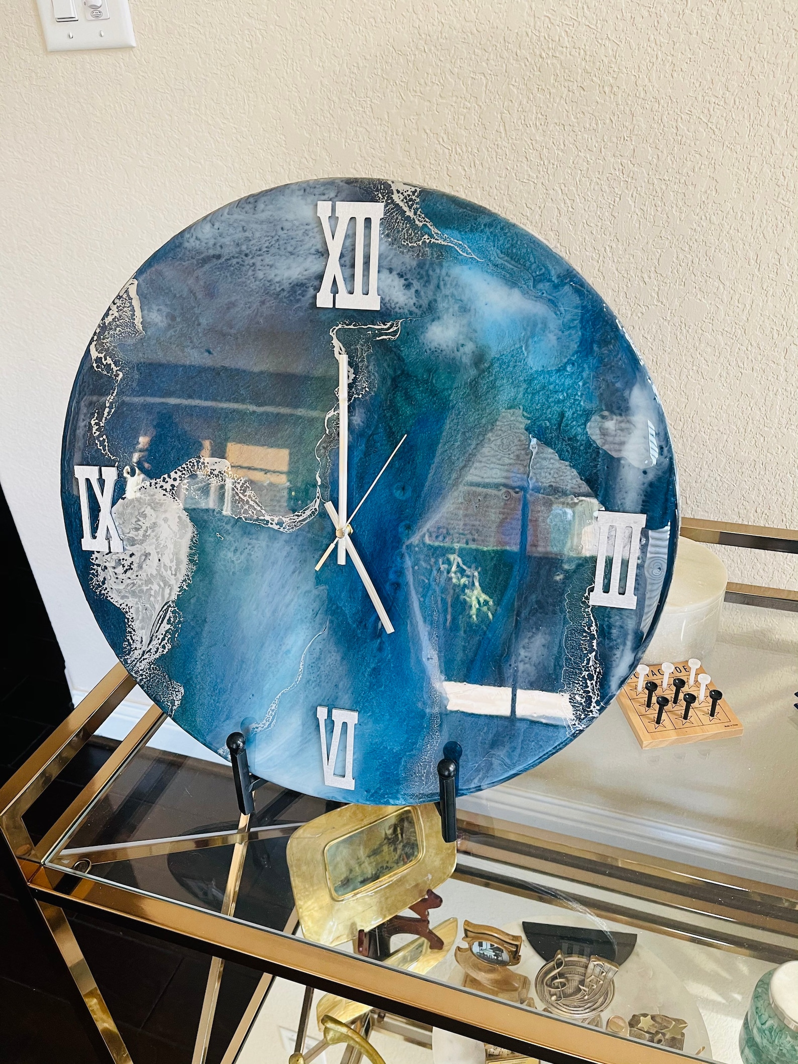 19 Diameter Resin Art Wall Clock/Gift for Christmas/ Gift for Etsy