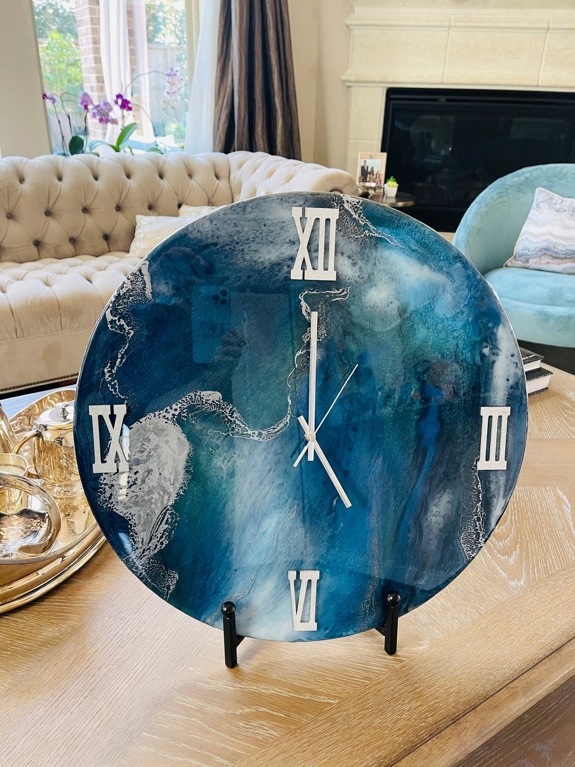 19 Diameter Resin Art Wall Clock/Gift for Christmas/ Gift for Etsy