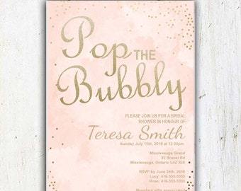 Pop the bubbly bridal shower invitation