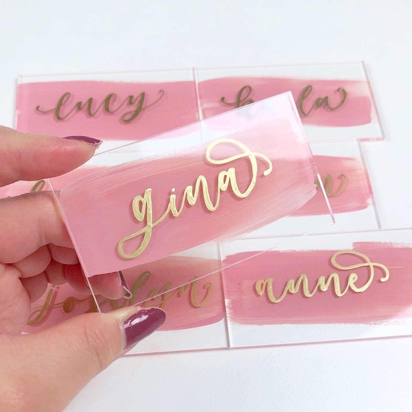 Acrylic name setting, place card, name card, wedding birthday bridal shower baby shower