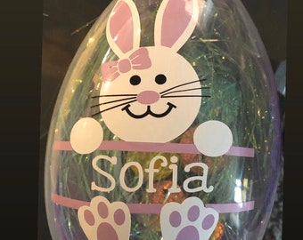 Personalized jumbo Easter egg large Easter egg. Fillable plastic Easter egg kids easter gift