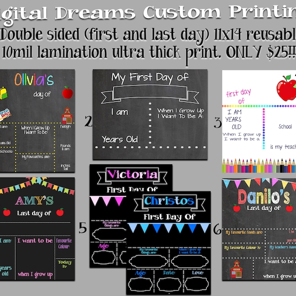 First Day Chalkboard Etsy