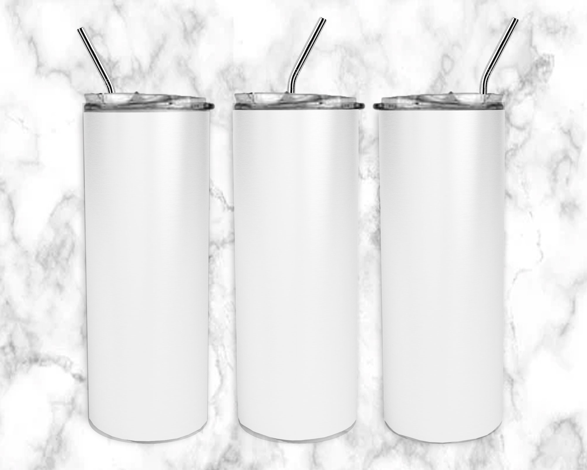 Dye Sublimation 20 oz Skinny Stainless Steel Tumbler With Straw Full …