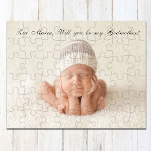 Godmother photo gift Will you be my Godparents photo puzzle frame photo gift for Godfather Personalized Godmother gift Godparent present