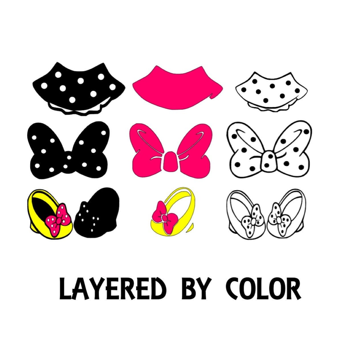 SVG File, Cricut Cut File, PNG File, Minnie Accessories SVG, Minnie