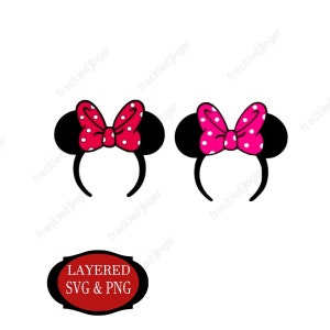 Fichier SVG, fichier de coupe Cricut, fichier PNG, oreilles de Minnie Mouse, oreilles de Minnie