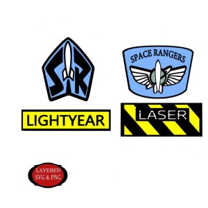 File SVG, file di taglio Cricut, file PNG, file PDF, patch Buzz Lightyear, patch di Space Rangers