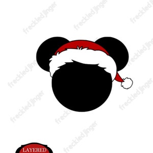 SVG file, Cricut cut file, PNG file, MIckey Mouse santa hat, santa hat, Mickey Mouse head