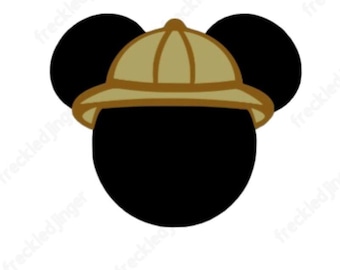 SVG file, Cricut cut file, PNG file, Mickey Mouse safari hat, safari hat, Mickey Mouse head safari hat
