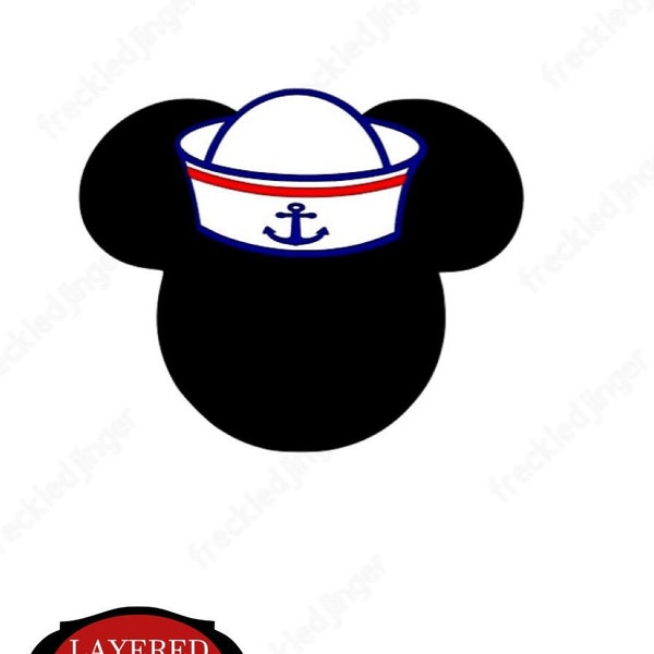 SVG file, Cricut cut file, PNG file, Mickey sailor ears, Cruise line ears, Sailor hat, Sailor Mickey
