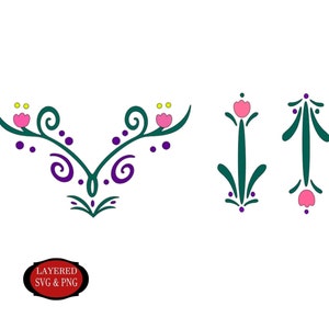 SVG file, Cricut cut file, PNG file, Anna dress, Anna flowers, frozen dress