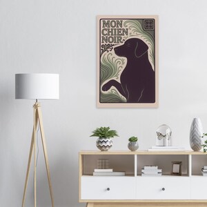 Mon Chien Noir - Black Labrador Art Print | Art Nouveau Dog Poster | MonChienNoir image 6