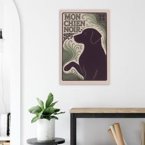 Mon Chien Noir - Black Labrador Art Print | Art Nouveau Dog Poster | MonChienNoir image 4