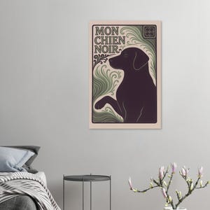 Mon Chien Noir - Black Labrador Art Print | Art Nouveau Dog Poster | MonChienNoir image 7