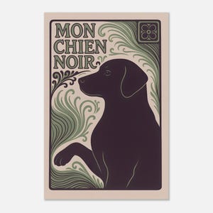 Mon Chien Noir - Black Labrador Art Print | Art Nouveau Dog Poster | MonChienNoir image 8