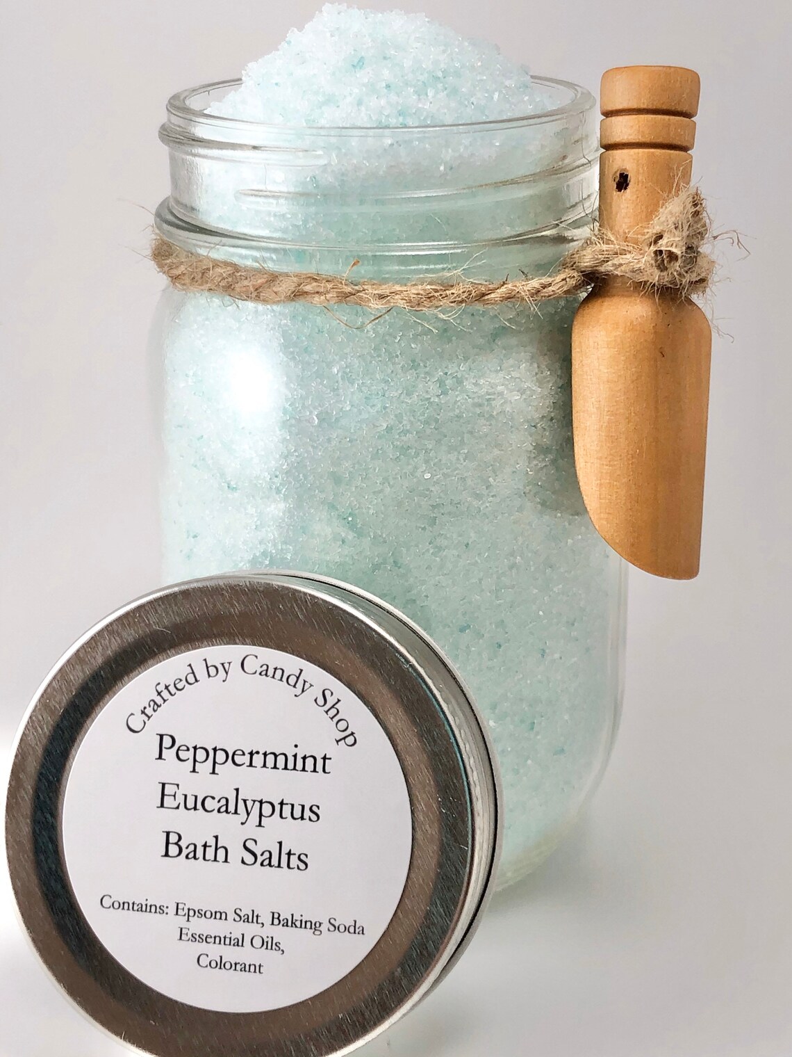 Peppermint Eucalyptus Bath Salts 16 oz jar Epsom Salt Etsy