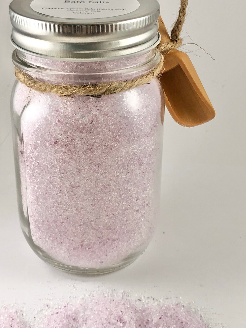 Lavender Bath Salts 16 oz Mason Jar Bath Soak Epsom Bath Etsy