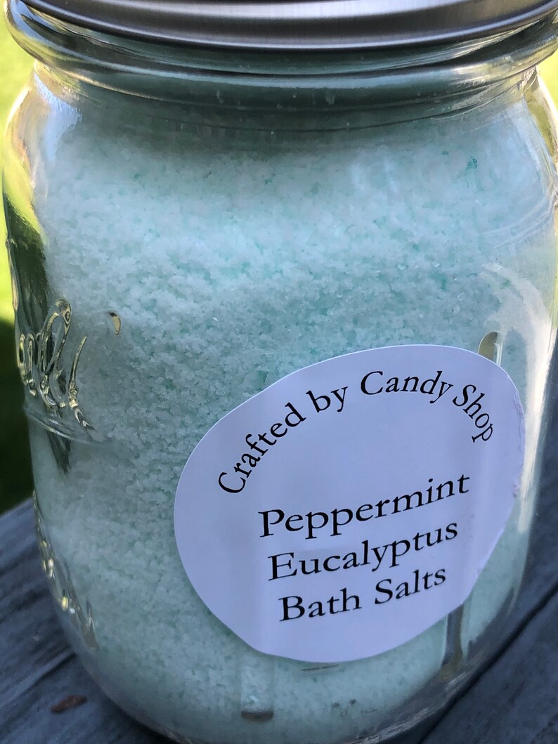 Peppermint Eucalyptus Bath Salts Epsom Salt Soak Mason Jar Etsy