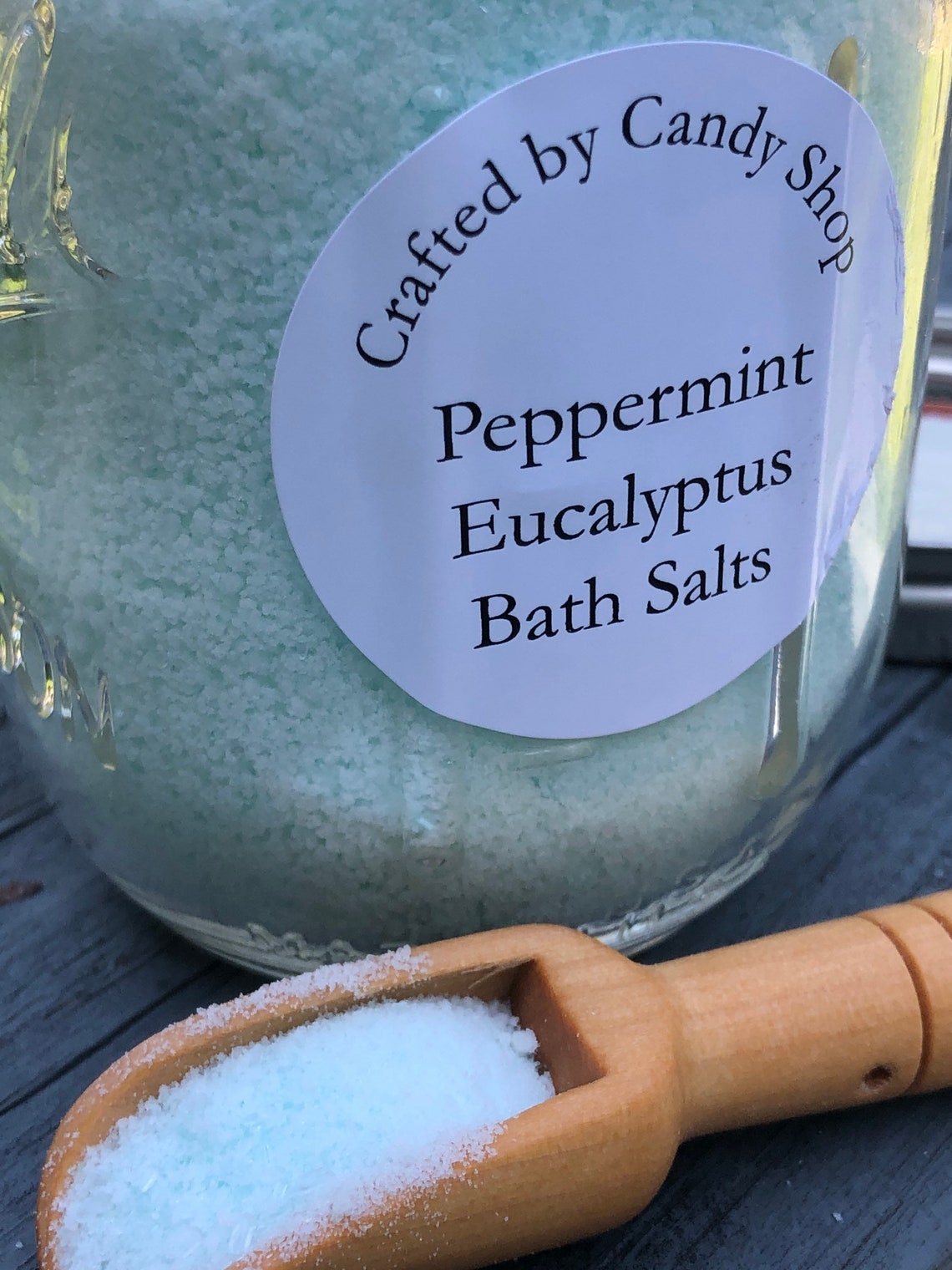 Peppermint Eucalyptus Bath Salts Epsom Salt Soak Mason Jar Etsy
